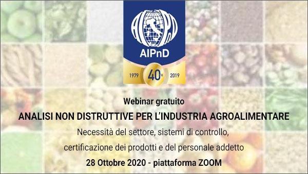 Locandina dell'evento raffigurante alimenti e logo AIPnd